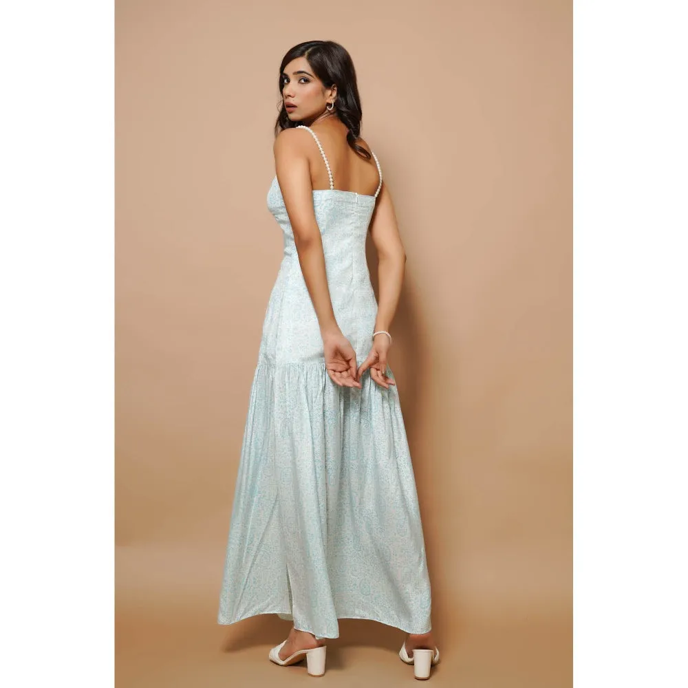 AHI Clothing Firozi Block Print Maxi Dress