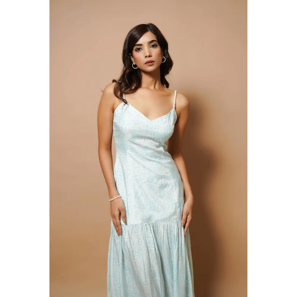 AHI Clothing Firozi Block Print Maxi Dress
