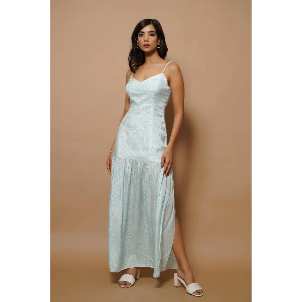 AHI Clothing Firozi Block Print Maxi Dress