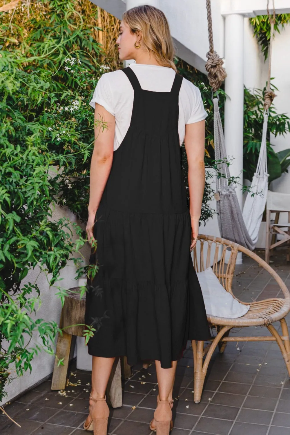 Alaiya - Sleeveless Tiered Midi Dress - Black - Exclusively Online