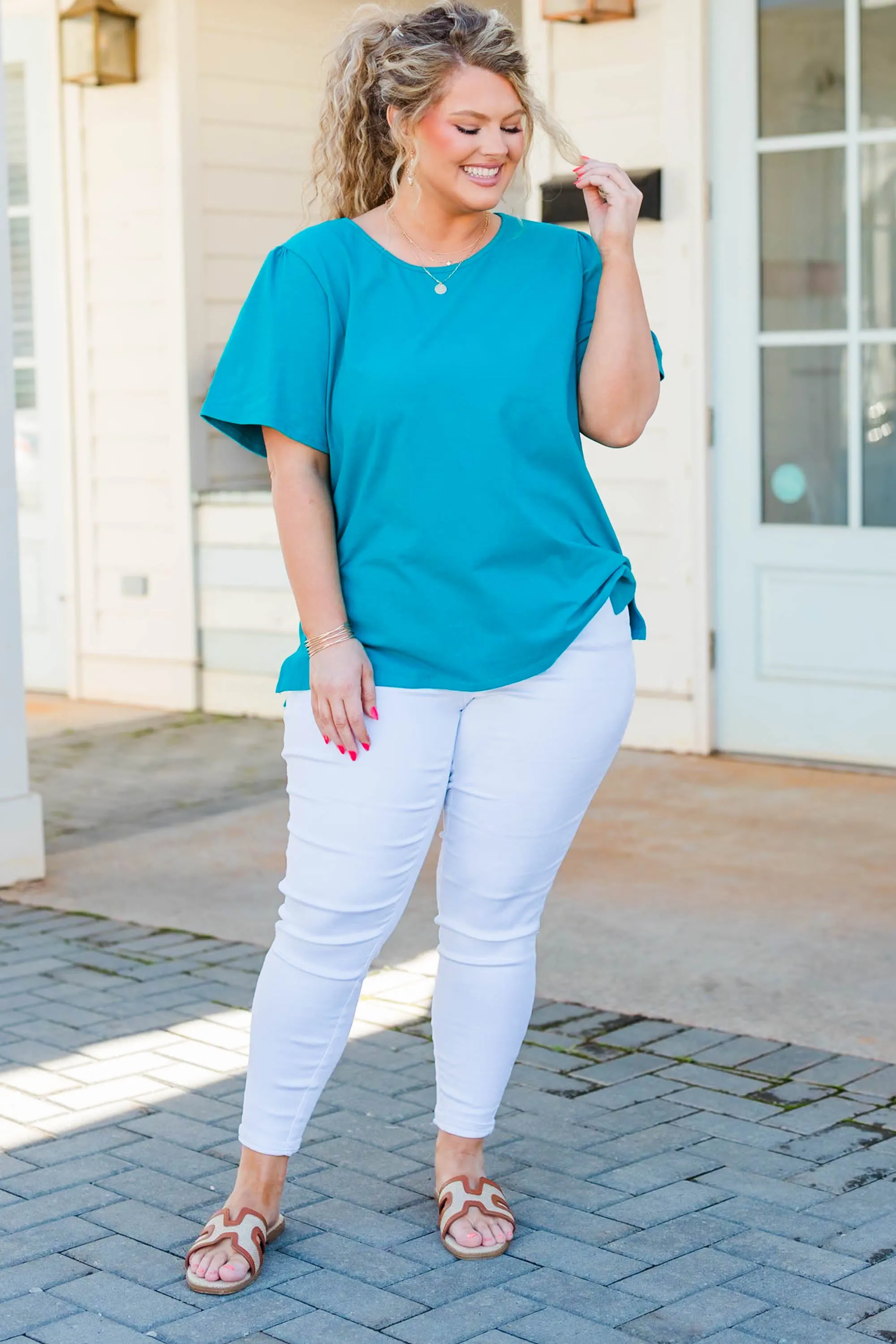An Open Book Top, Teal