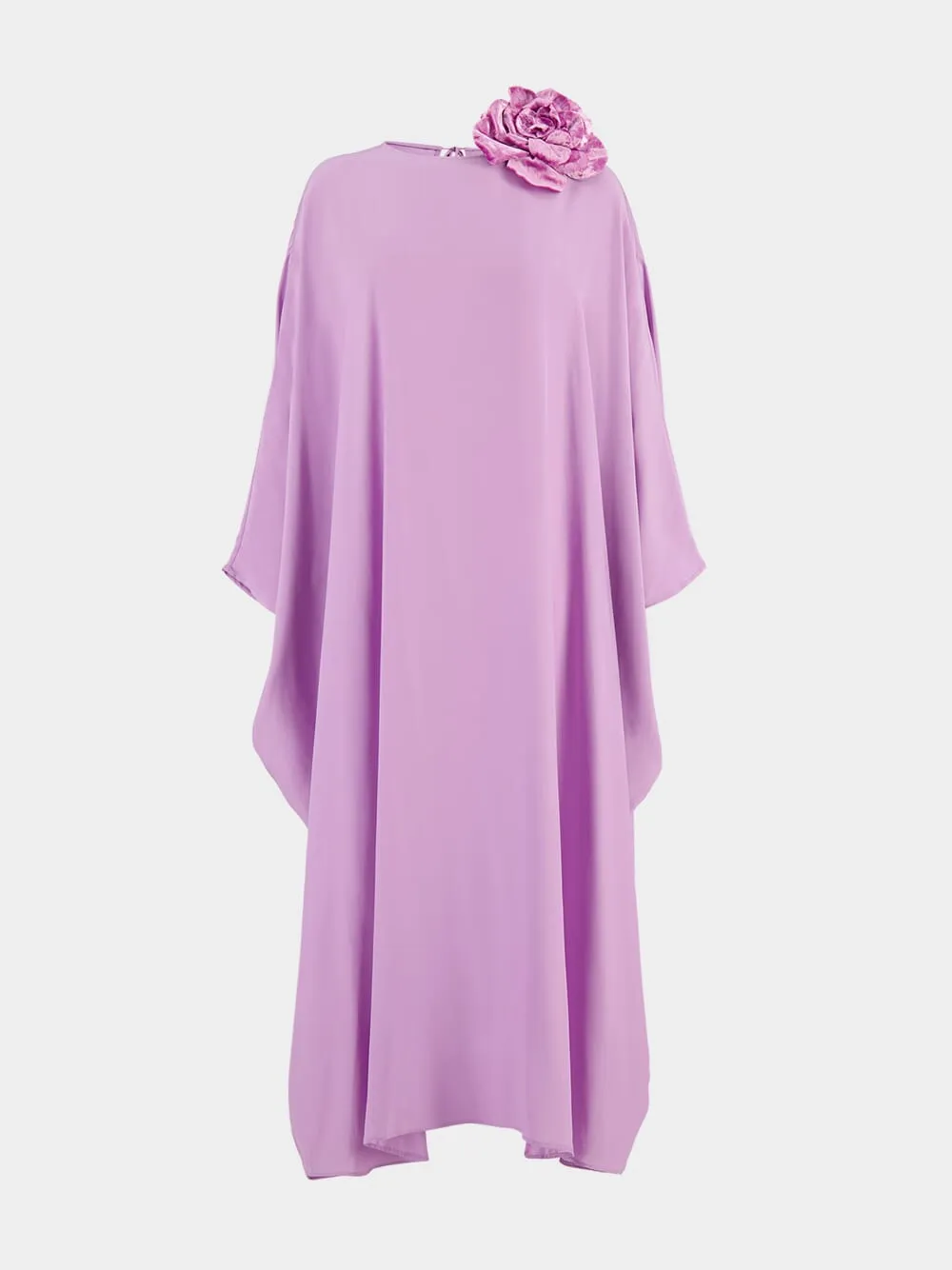 Auriga Silk Kaftan Dress With Detachable Flower Brooch