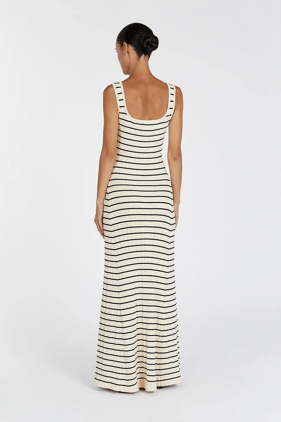 BILLIE BUTTER STRIPE MIDI DRESS