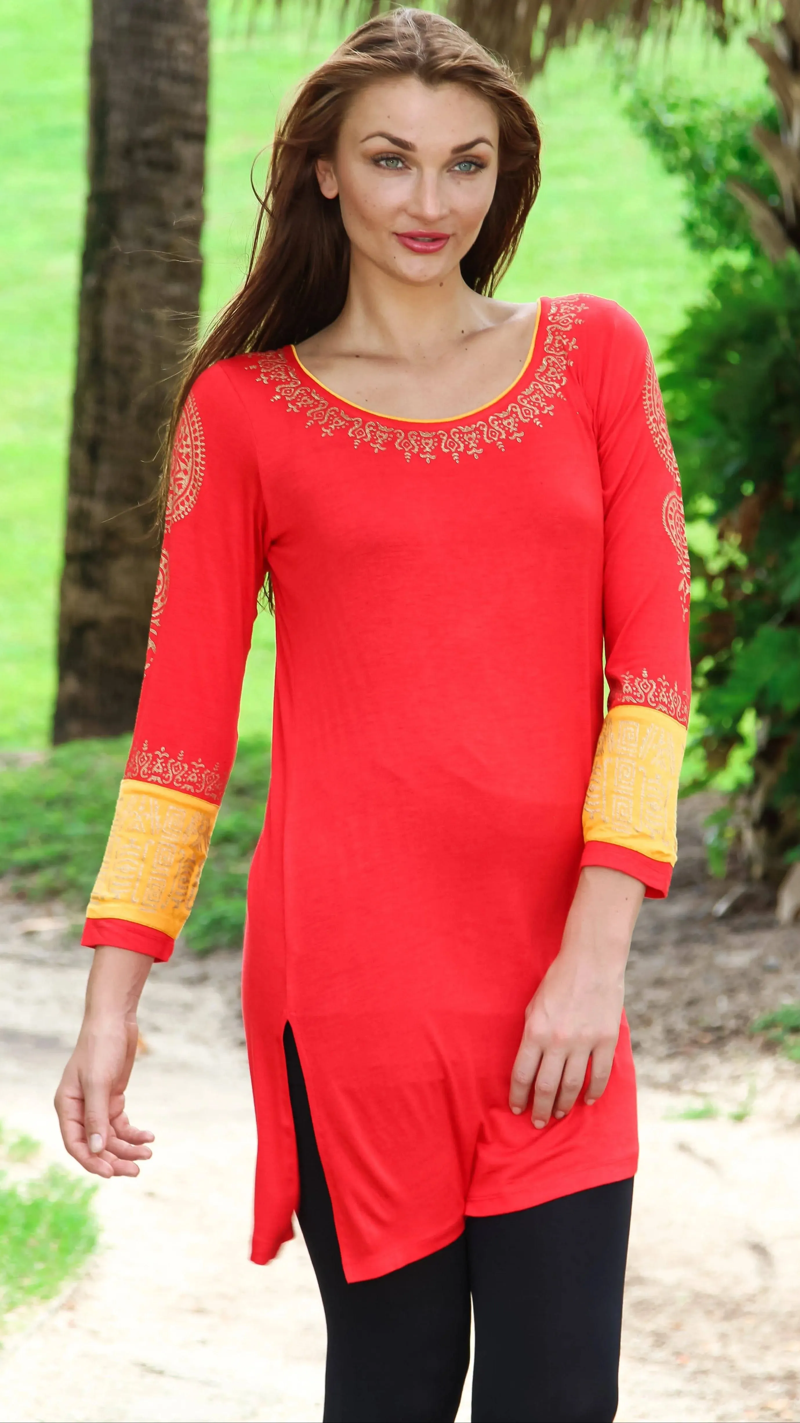 Block Printed knitted Tunic