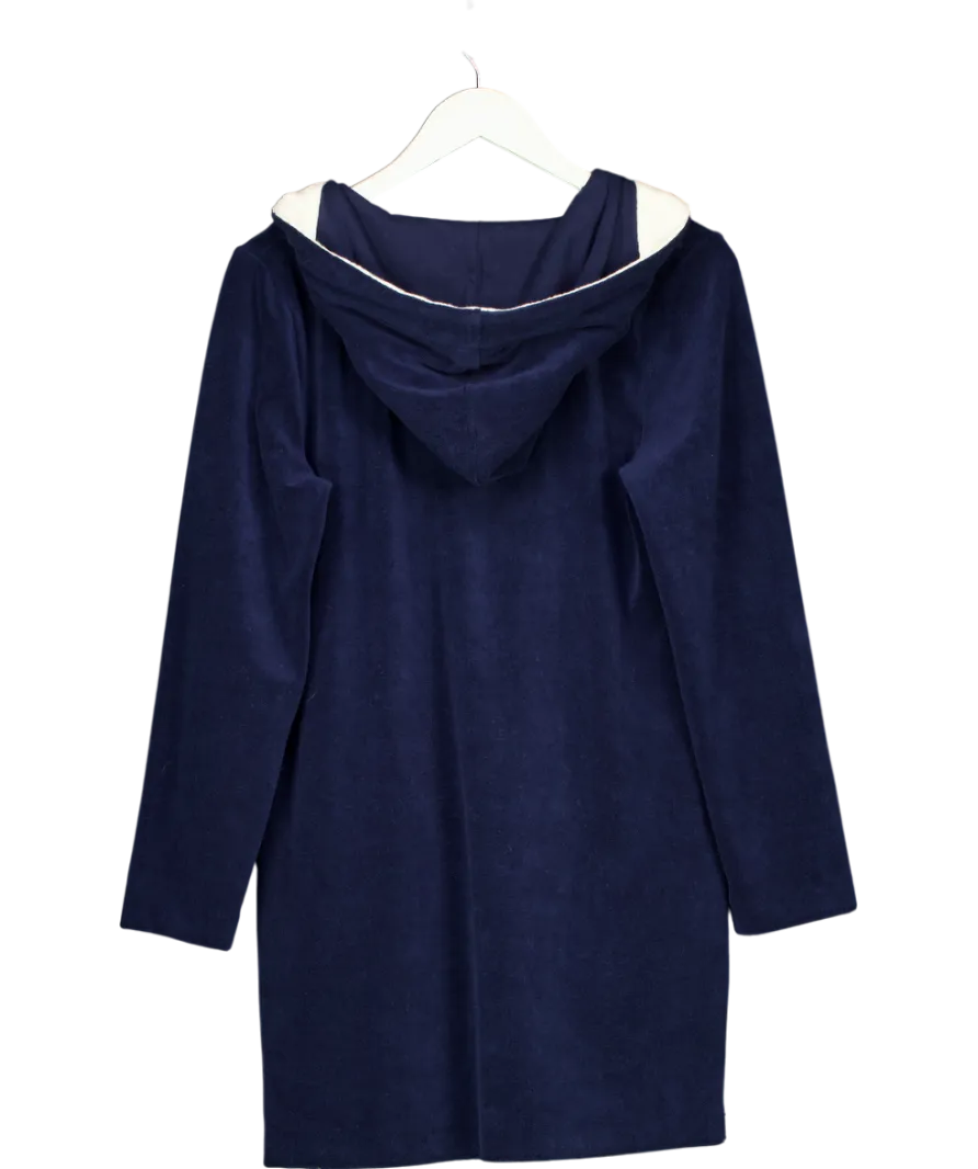 BODEN Blue Navy Towelling Hooded Cover Up Dress UK 12