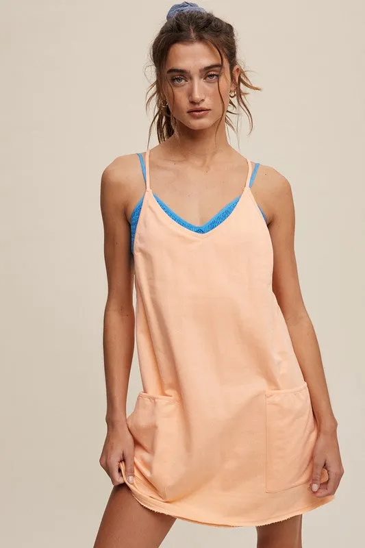 Bohemian Sporty Mini Dress With Built in Romper Liner