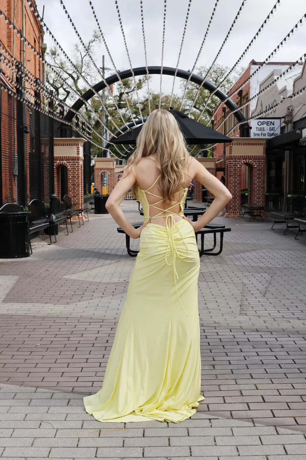 Candy Yellow Satin Gown