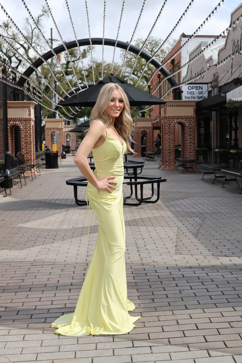 Candy Yellow Satin Gown