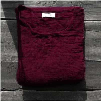 Casual Long Sleeve Cotton Linen Dresses for Women