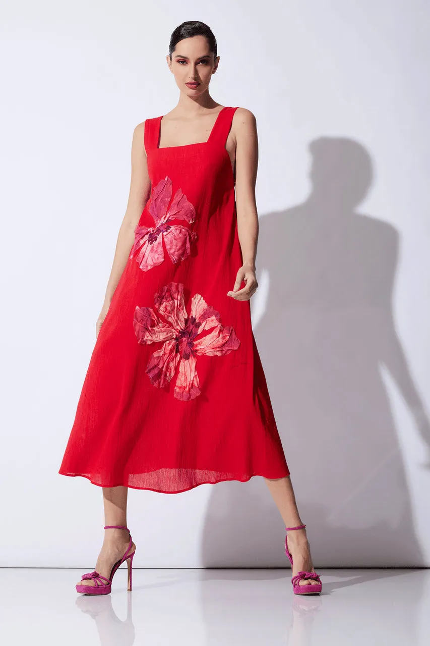 Cotton Gauze Applique Dress