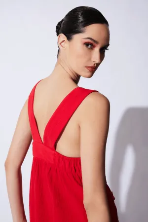 Cotton Gauze Applique Dress