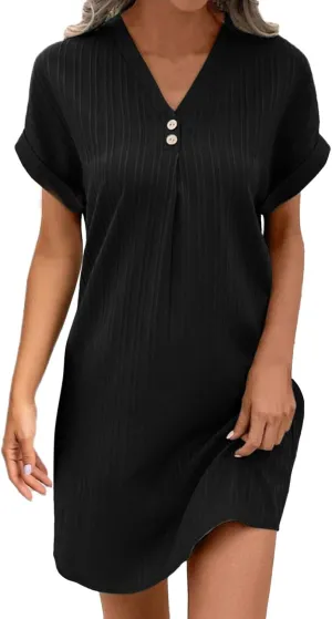 Cotton Linen Dress Womens 2025 Button Down Summer Dress Spring Flutter Sleeve Plus Size Beach A Line Casual Dress