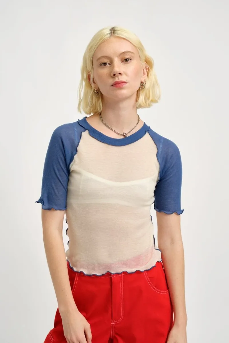 Eliza Faulkner Ruth Tee (Blue & White)