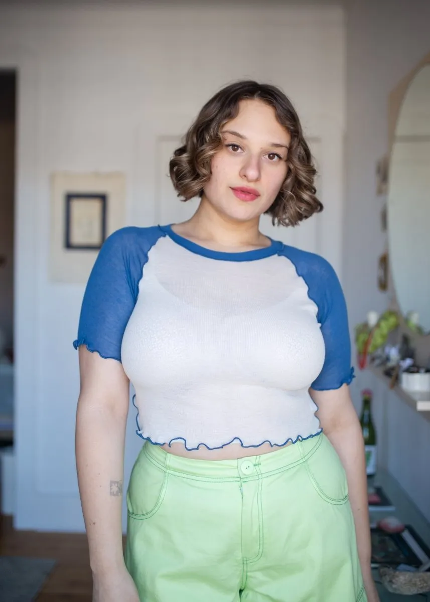 Eliza Faulkner Ruth Tee (Blue & White)