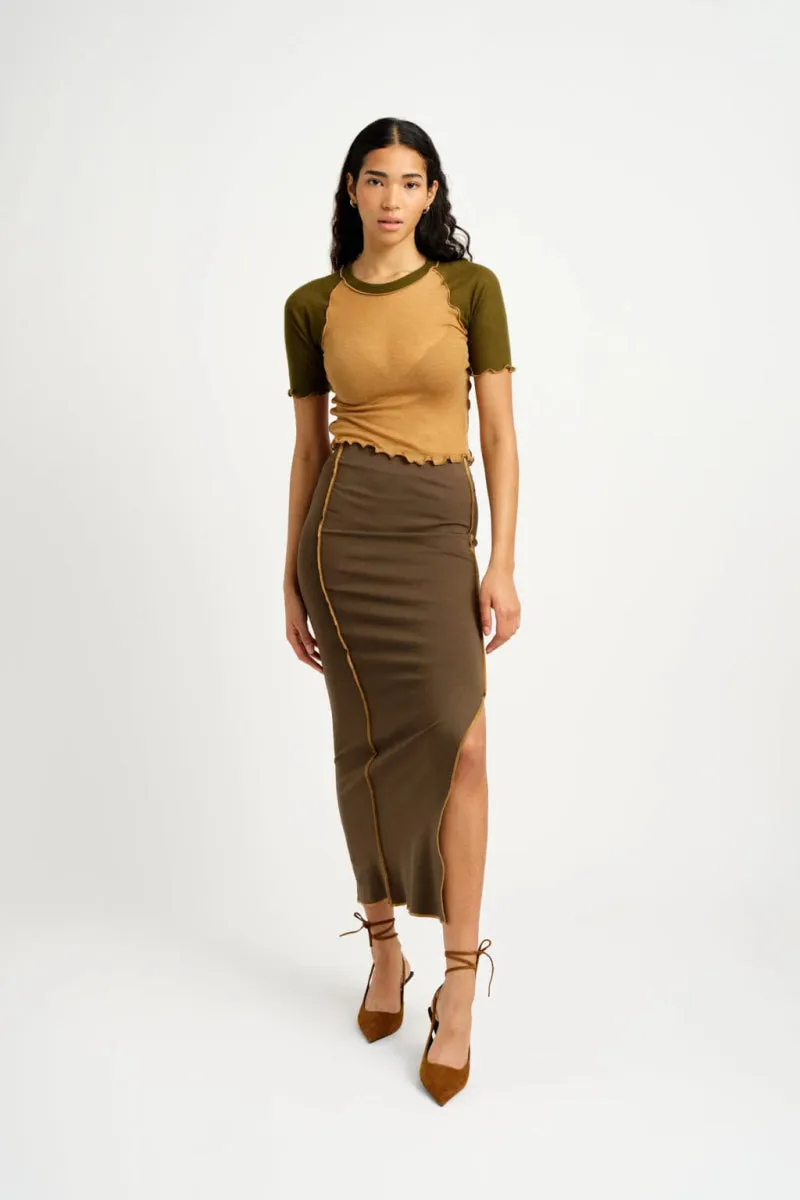 Eliza Faulkner Ruth Tee (Camel Green)