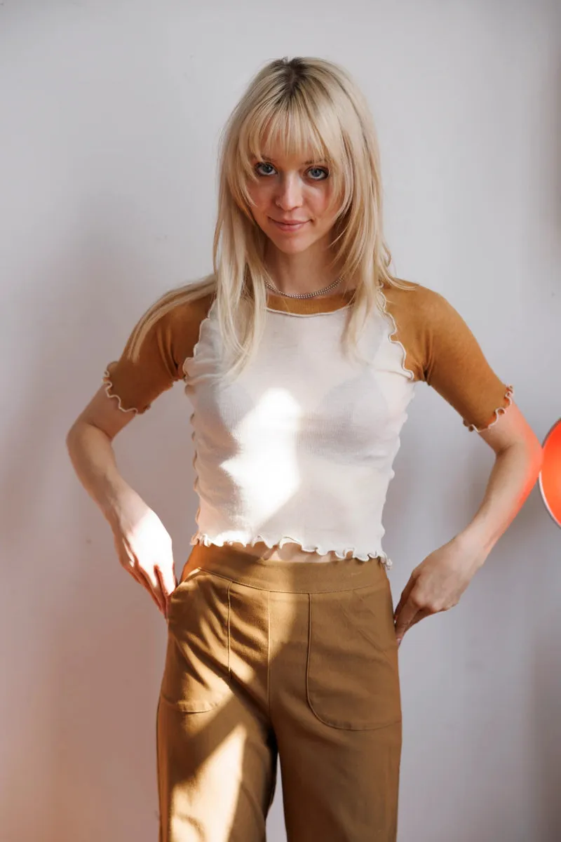 Eliza Faulkner Ruth Tee (Off-White Camel)