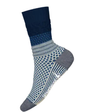 Everyday Popcorn Cable Crew Socks-Deep Navy