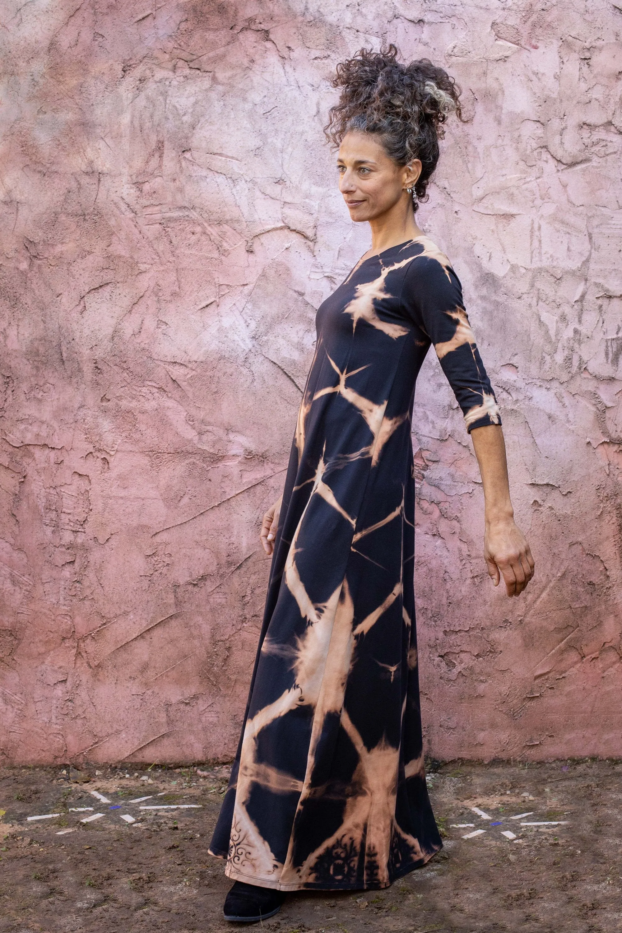 Hand Dyed Shibori Maxi Dress