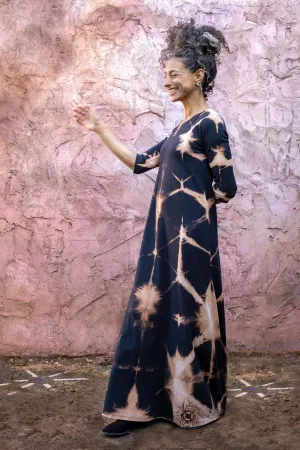 Hand Dyed Shibori Maxi Dress