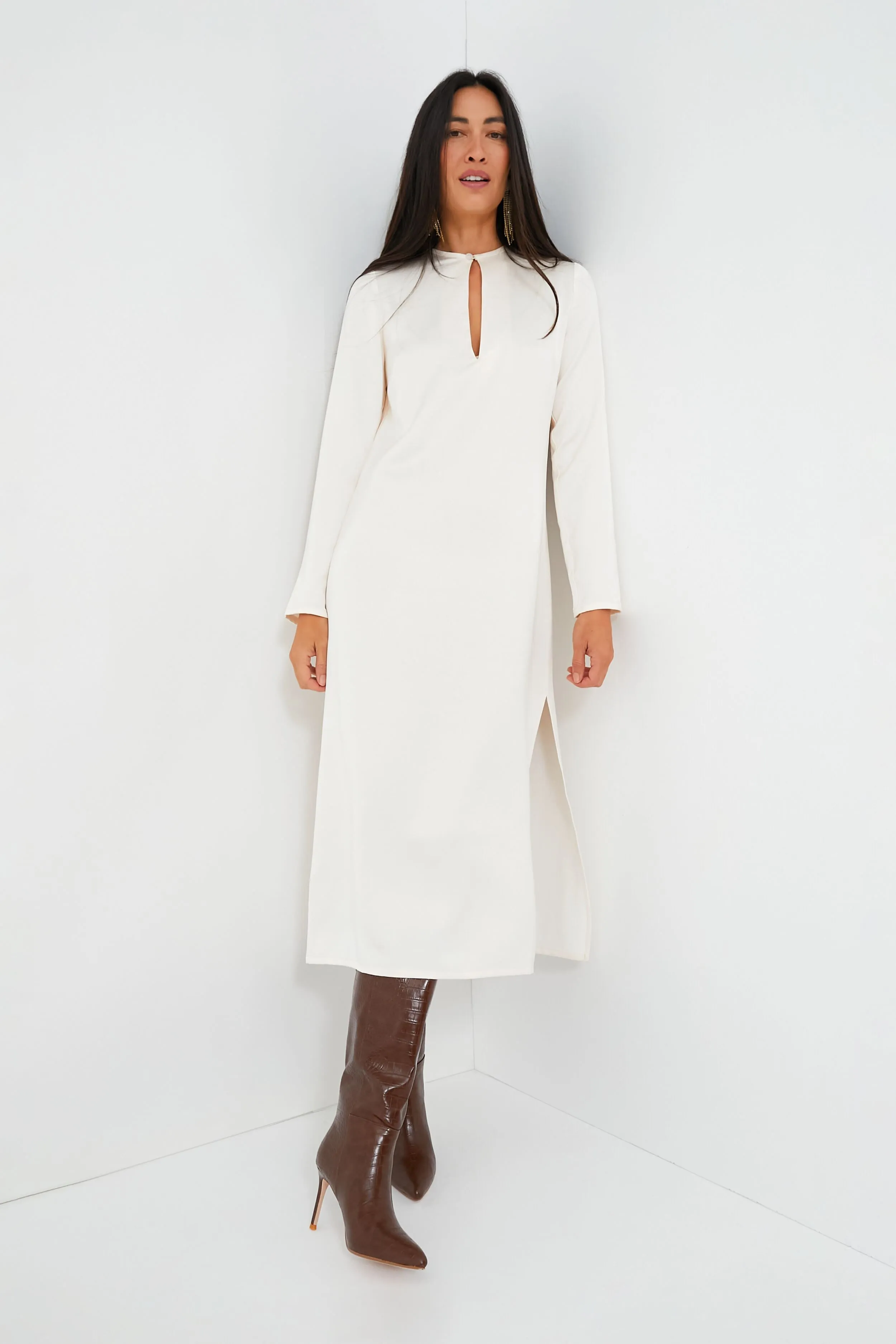 Ivory Isabel Long Sleeve Dress