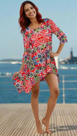 La Moda Asymmetrical Shark-bite Asymmetrical Resort Dress