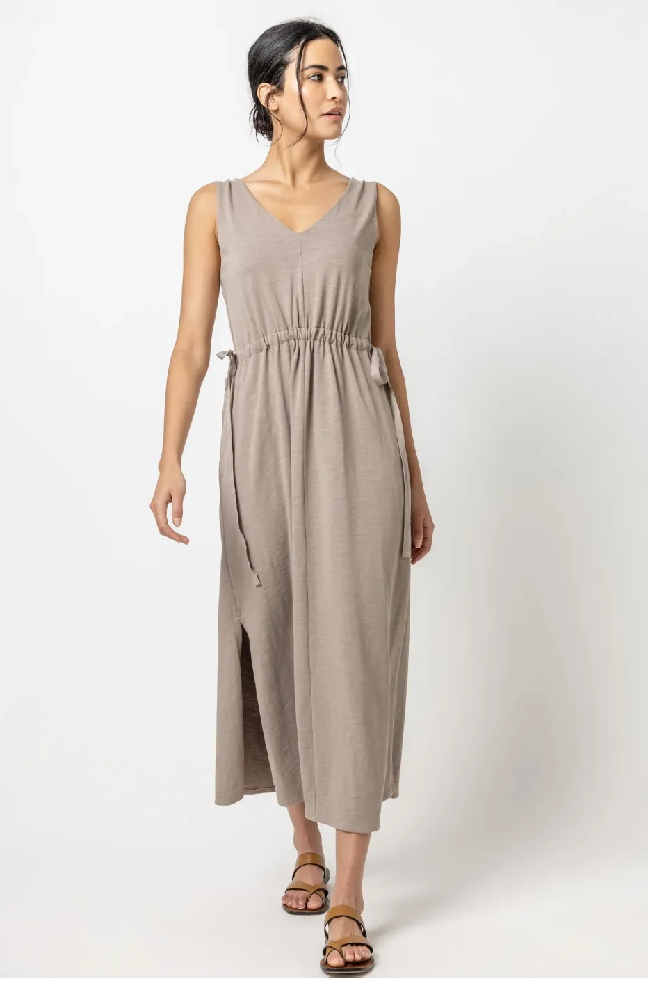 Lilla P Drawcord Waist Midi/Maxi Dress