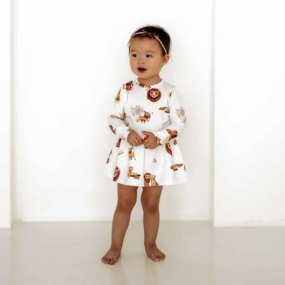 Lion Long Sleeve Organic Dress