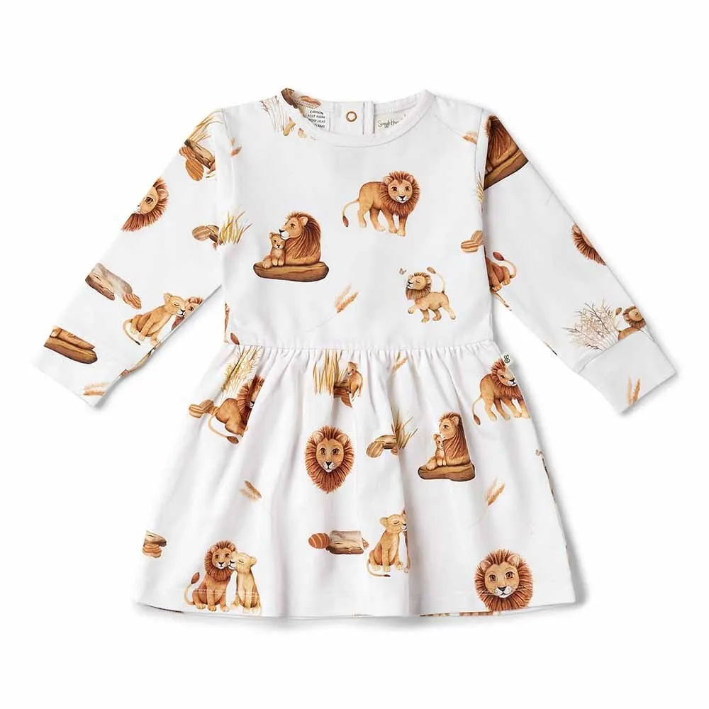 Lion Long Sleeve Organic Dress