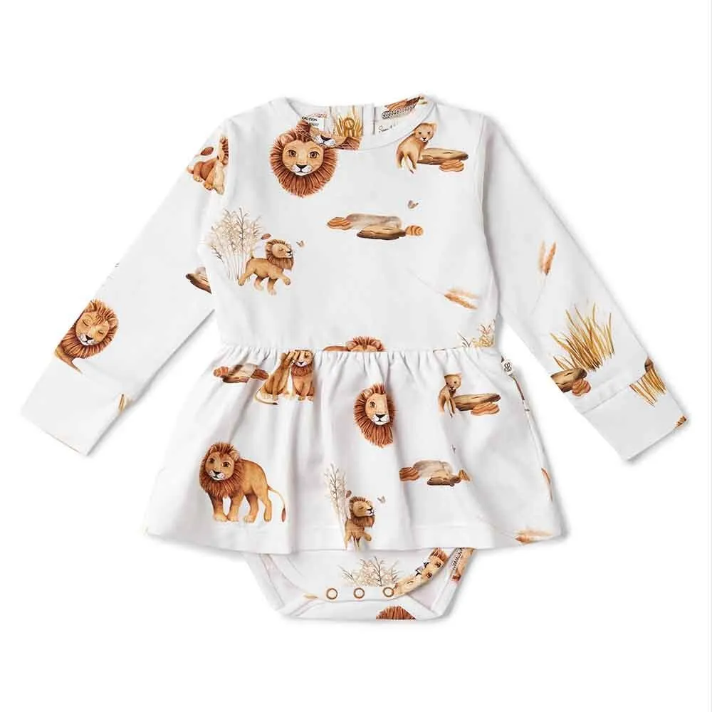 Lion Long Sleeve Organic Dress
