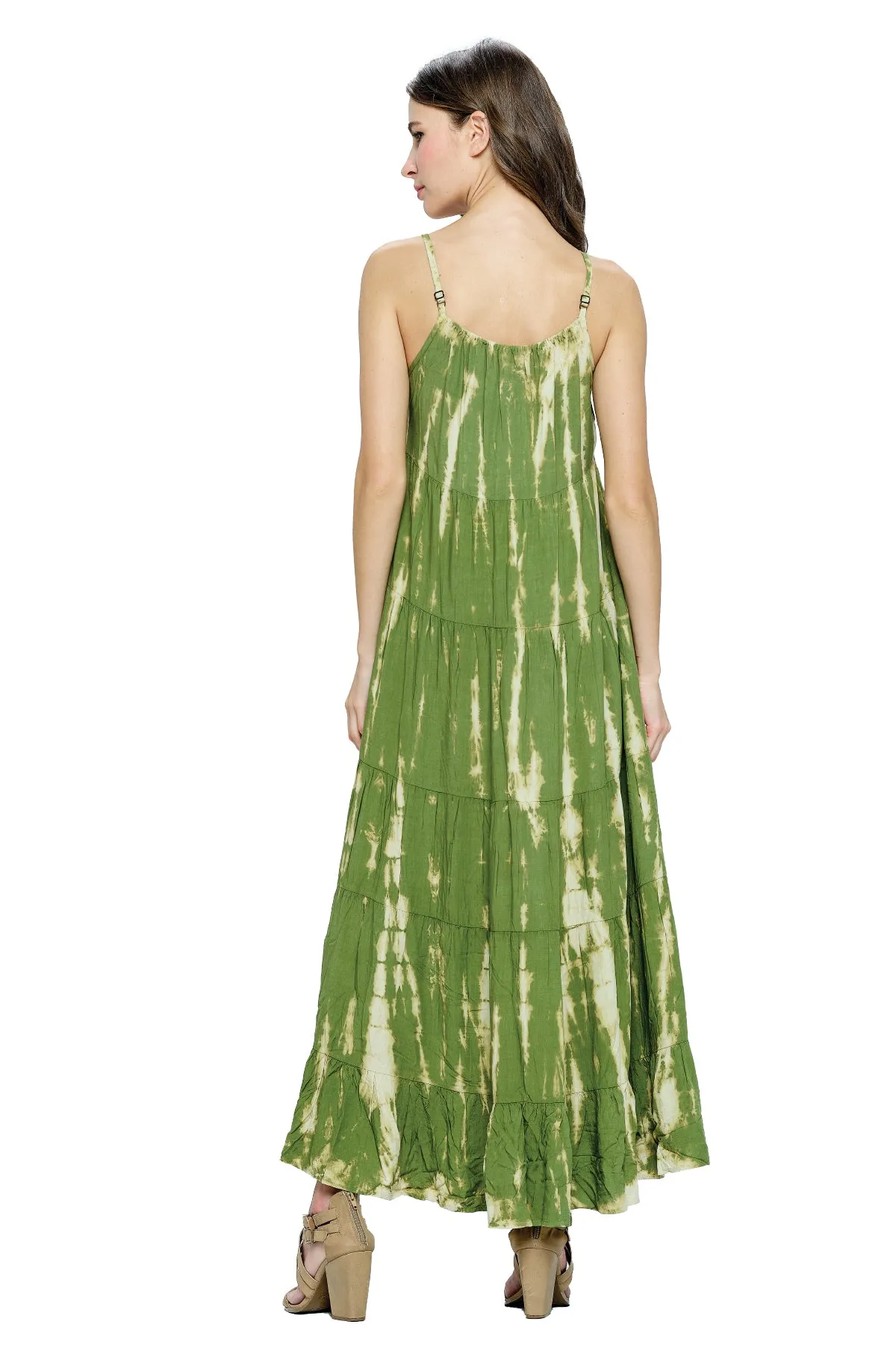 Long Dress Tie Dye Ruffle Tiered