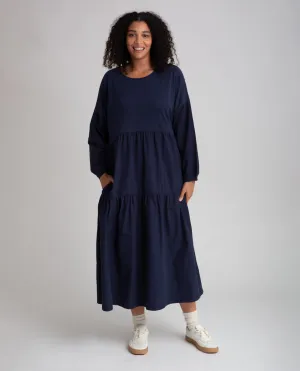 Mirabelle Organic Cotton Dress In Navy