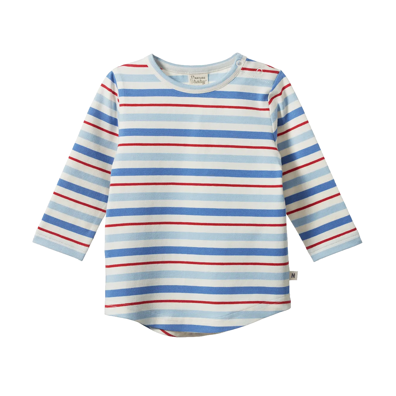 Nature Baby Stretch Jersey Everyday Tee - Surf Stripe