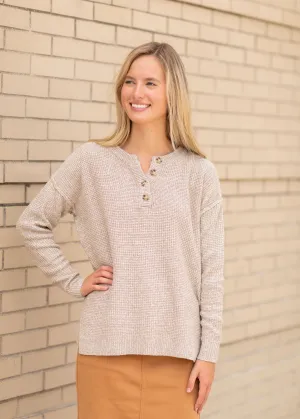 Oatmeal Waffle Knit Sweater - FINAL SALE