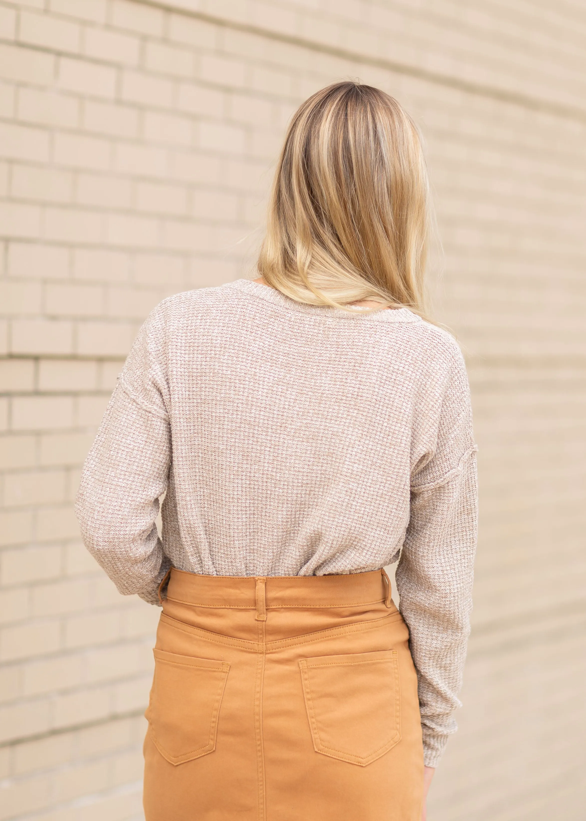 Oatmeal Waffle Knit Sweater - FINAL SALE