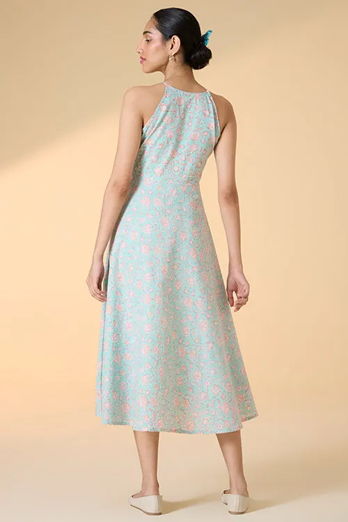 Okhai "Belladonna" Handblock Printed Pure Cotton Sleeveless Dress