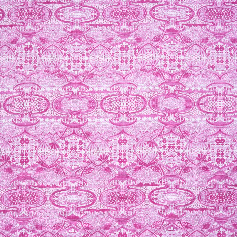 Pink Mirror Geometric Printed Pure Linen