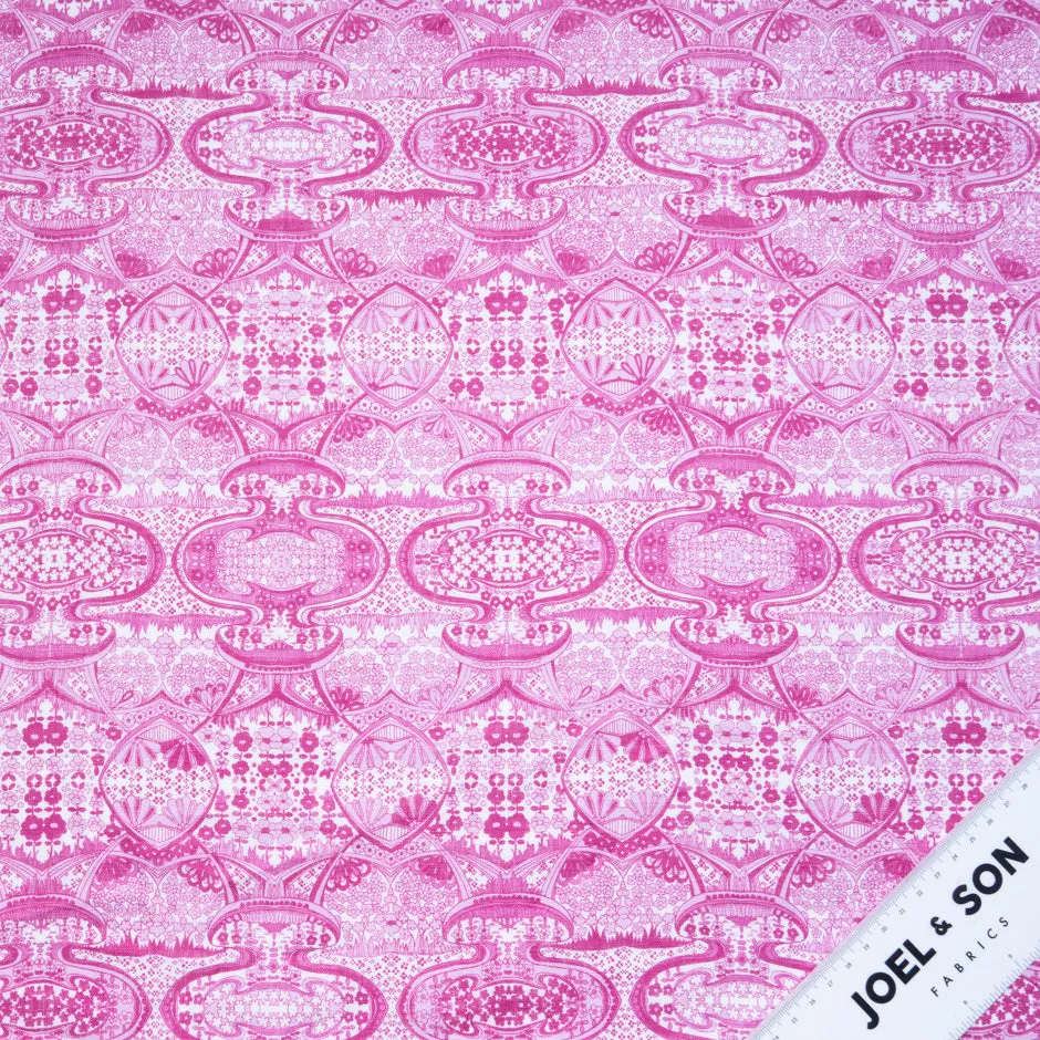 Pink Mirror Geometric Printed Pure Linen