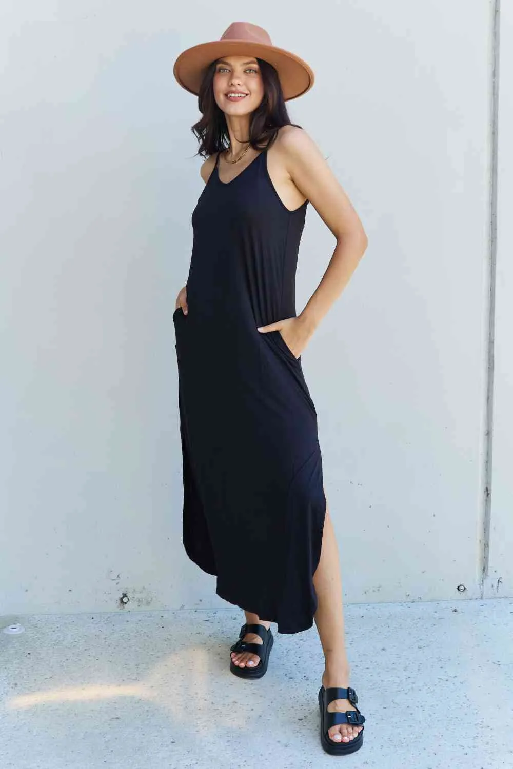Plus Size Summer Maxi Dress in Black