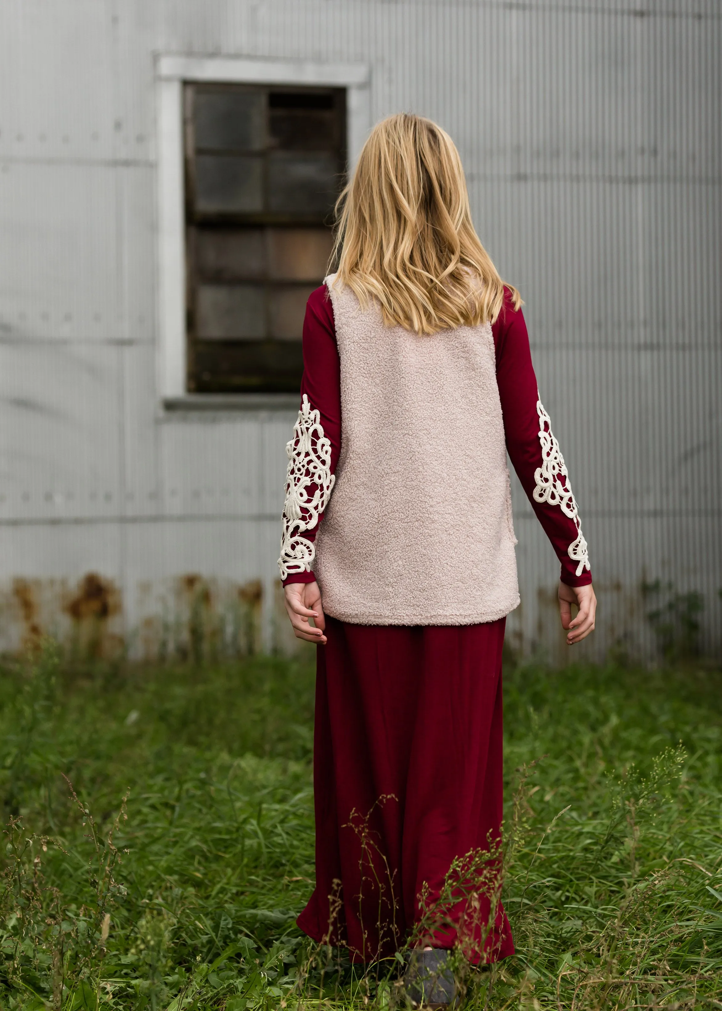Poodle Knit Open Front Vest - FINAL SALE