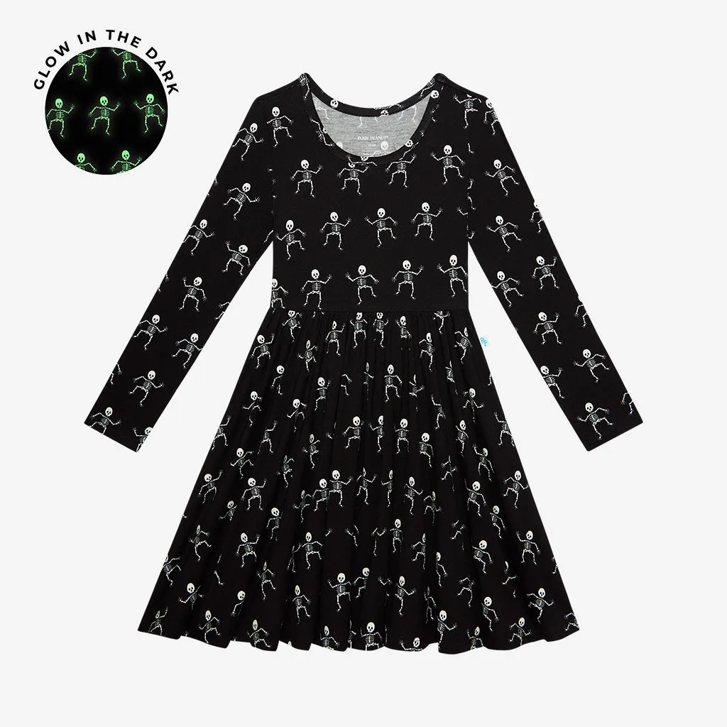 Posh Peanut Dancing Skelly L/S Twirl Dress