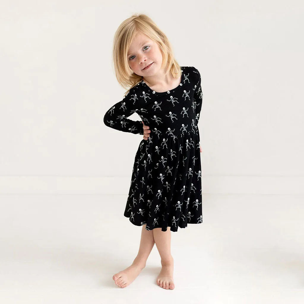 Posh Peanut Dancing Skelly L/S Twirl Dress