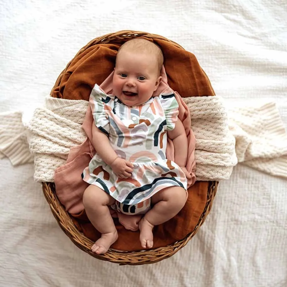 Rainbow Baby Short Sleeve Organic Dress