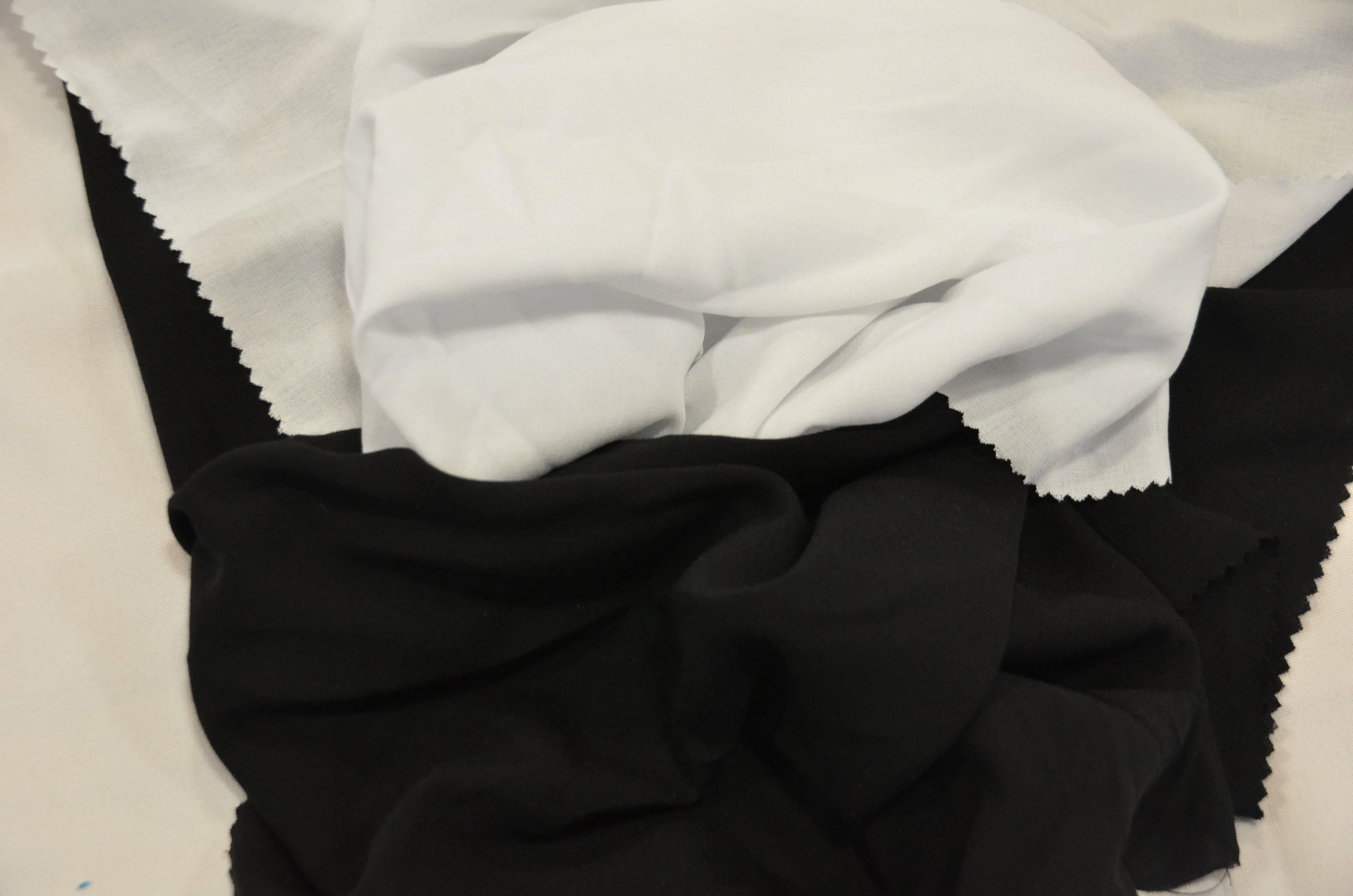 Rayon Challis Fabric | White and Black Rayon Challis | 57/58" | 100% Rayon |