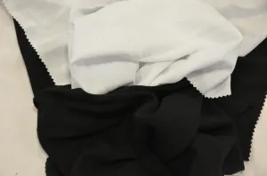 Rayon Challis Fabric | White and Black Rayon Challis | 57/58" | 100% Rayon |