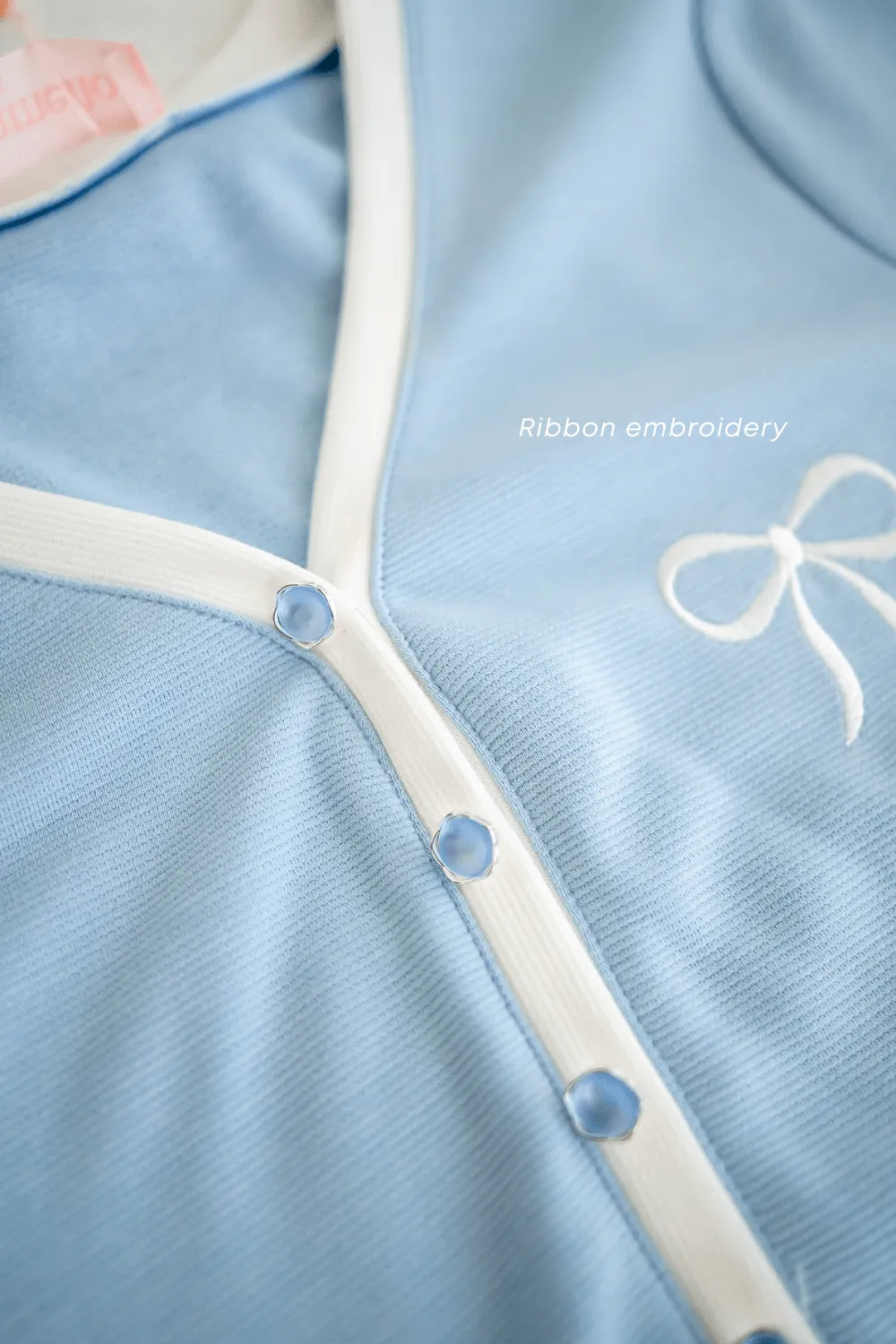 RIBBONETTE RIBBED DRESS IN SKY