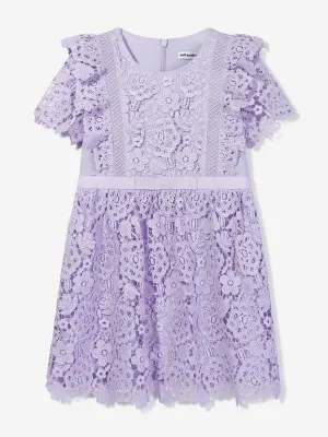 Self Portrait Girls Lace Dress in Purple