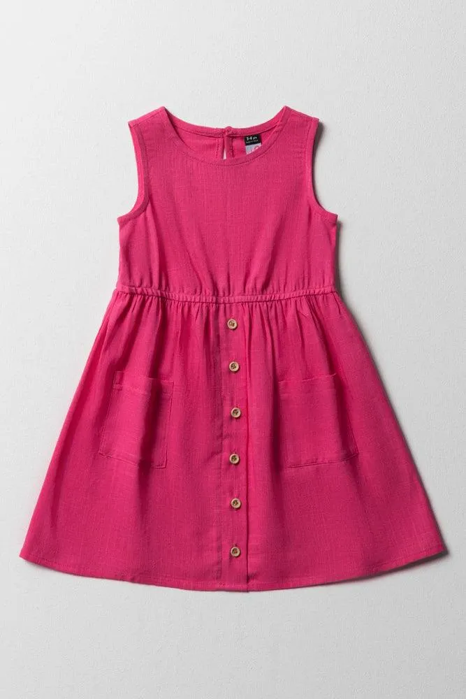 Sleeveless Dress Bright Pink
