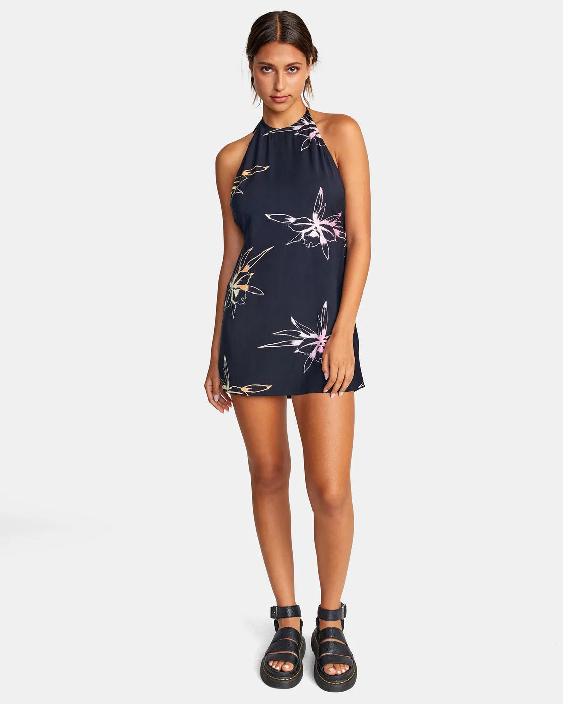 Straight On Halter Dress - Black