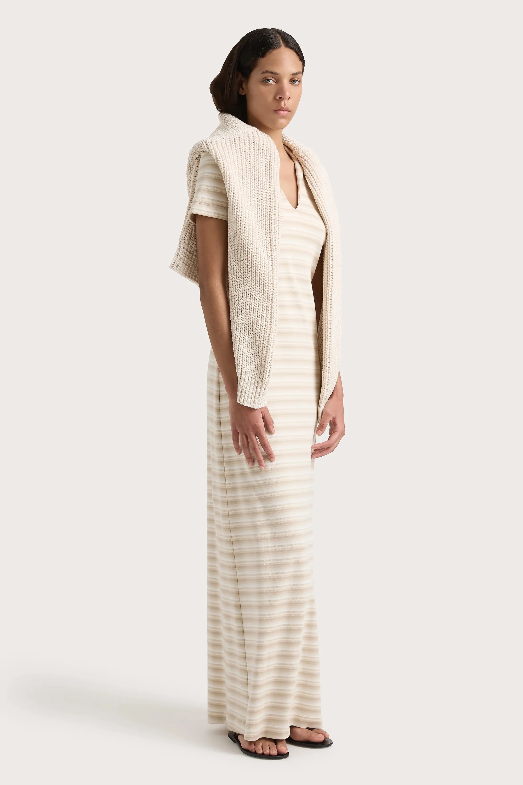 Tiesse Maxi Dress Cream Stripe