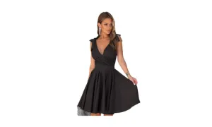 V-neck High Waist Dress